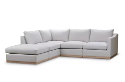 Narożnik modułowy z szezlongiem i pufą Michelle