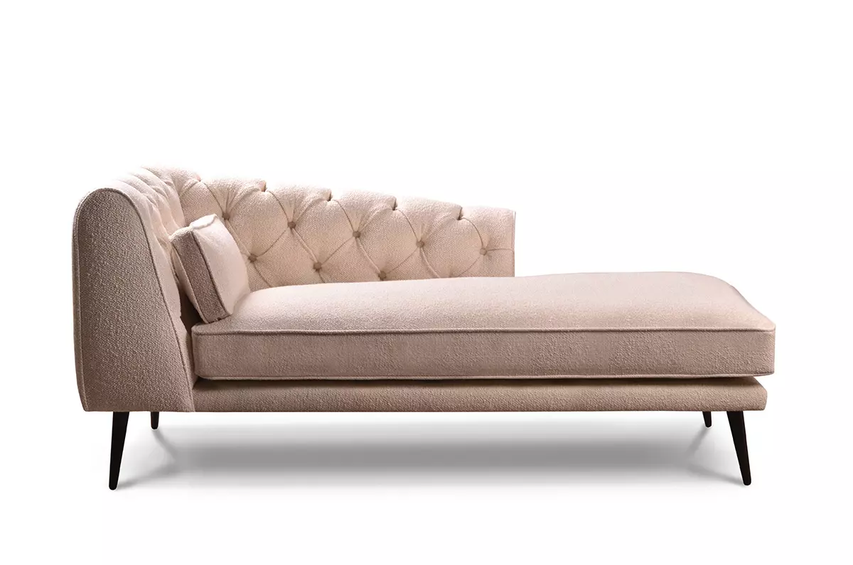 Pikowany szezlong w stylu chesterfield Franco