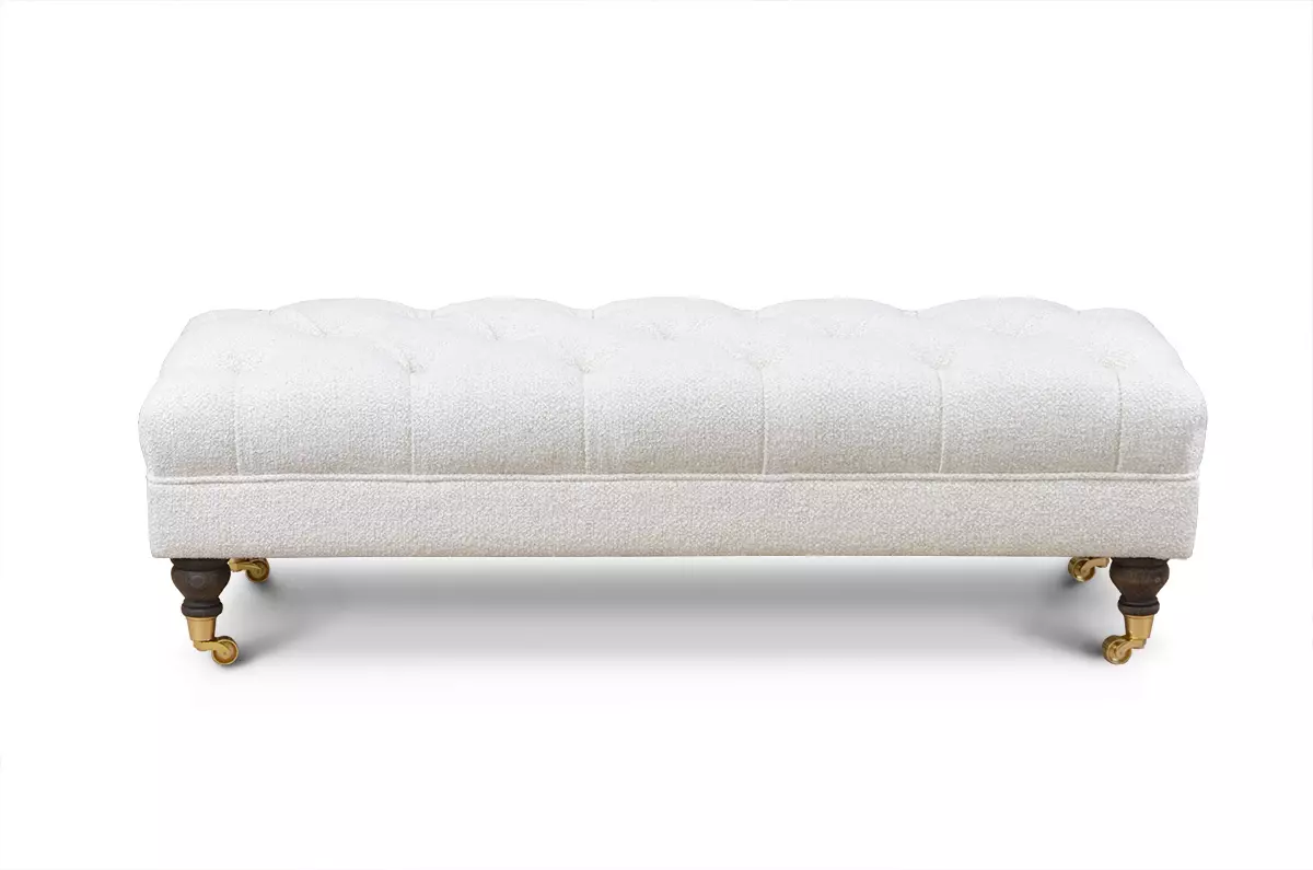 Prostokątna pufa na kółkach w stylu Chesterfield Melfi