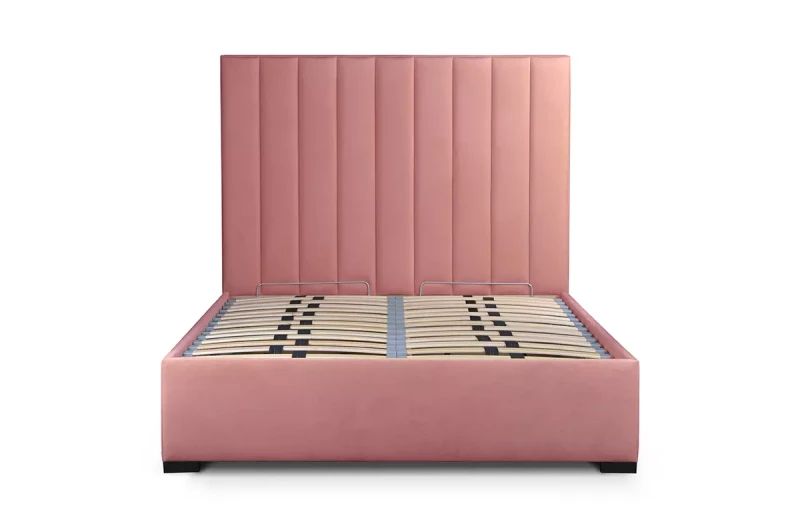 Tapicerowane łóżko z panelami z pojemnikiem Epola