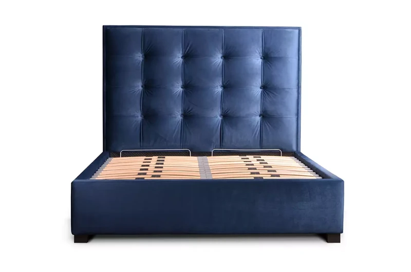 Łóżko-z-tapicerowanym-zagłówkiem-w-kwadraty-z-pojemnikiem-Grappa-wysokie