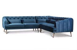 Pikowany narożnik symetryczny w stylu chesterfield Franco