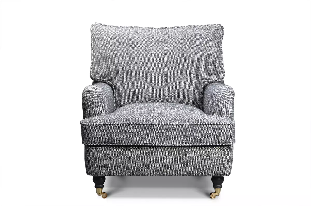 Fotel w stylu vintage z ozdobną lamówką Fendi