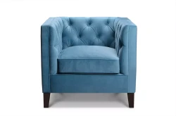 Fotel z pikowanym oparciem w stylu glamour Evita