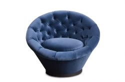 Nowoczesny fotel z pikowaniami i obrotową podstawą Cristiano