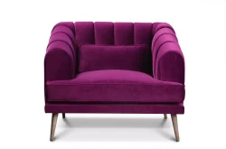 Karbowany fotel w stylu glamour Angela