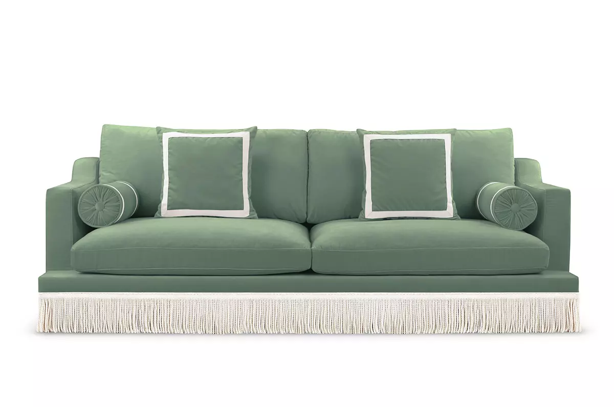Sofa z frędzlami w stylu kolonialnym Anita