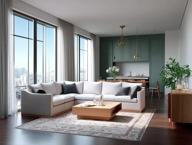 Sofa modułowa premium na drewnianej bazie do nowoczesnych wnętrz.webp