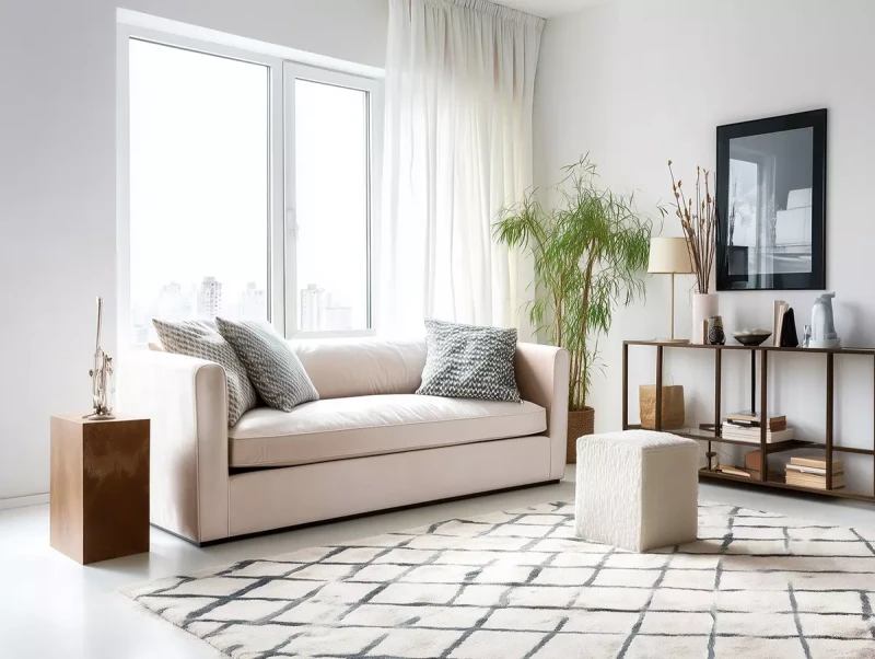 Elegancka sofa tapicerowana do nowoczesnego salonu