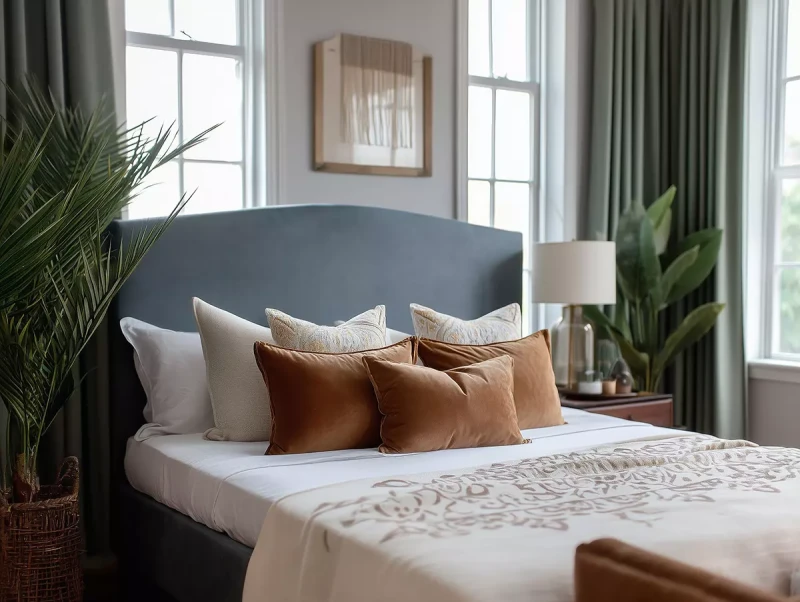 Łóżko z minimalistycznym zagłówkiem Hawlo