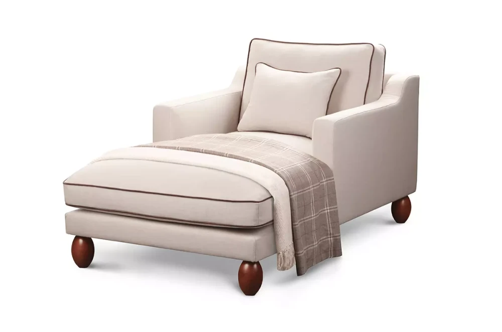 Szezlong z ozdobną lamówką  Anita