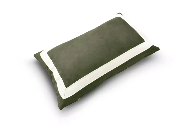 Prostokątna poduszka na mieszance z piór z ozdobną taśmą Madelaine