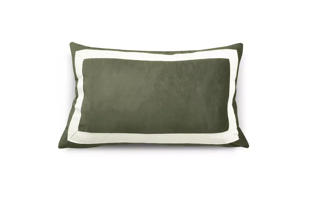 Poduszka prostokątna z ozdobną taśmą bawełnianą Madelaine