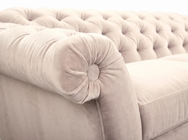 Pikowana sofa z funkcją spania Lotos - zbliżenie